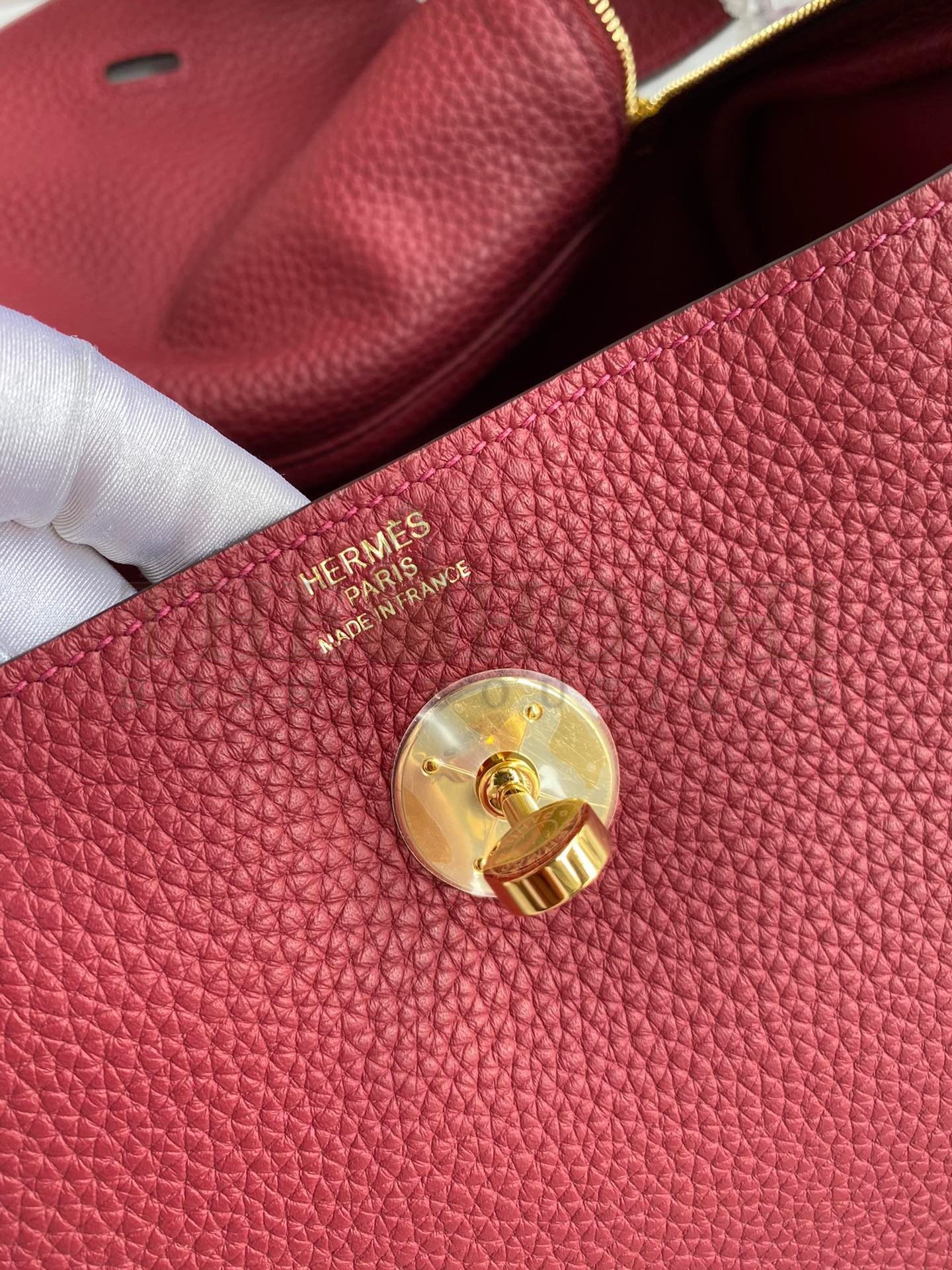 H**me5 Lindy 26 Handmade Bag In Ruby Clemence Leather Master Quality