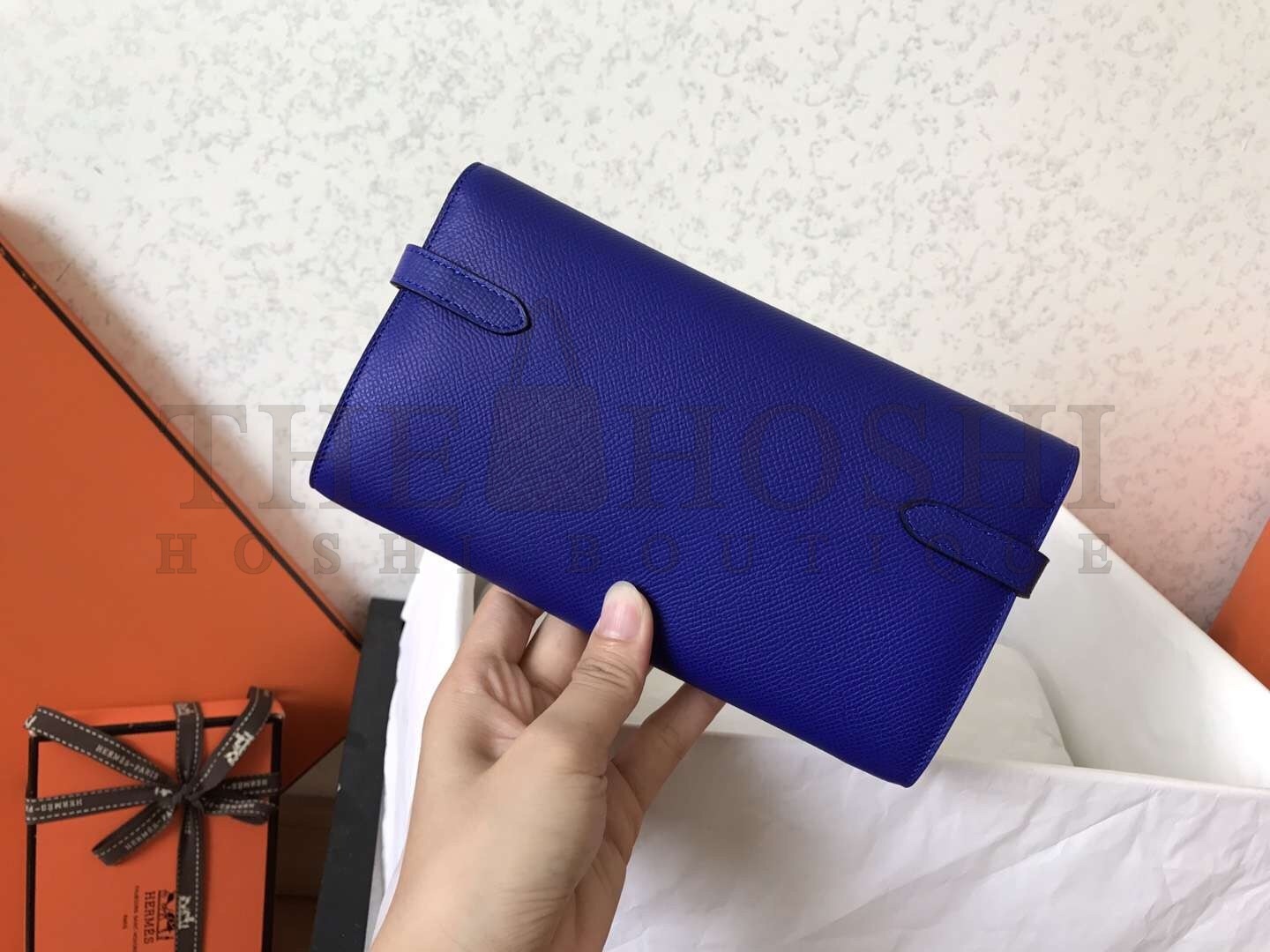 H**me5 Kelly Classic Long Wallet In Blue Electric Epsom Leather Master Quality