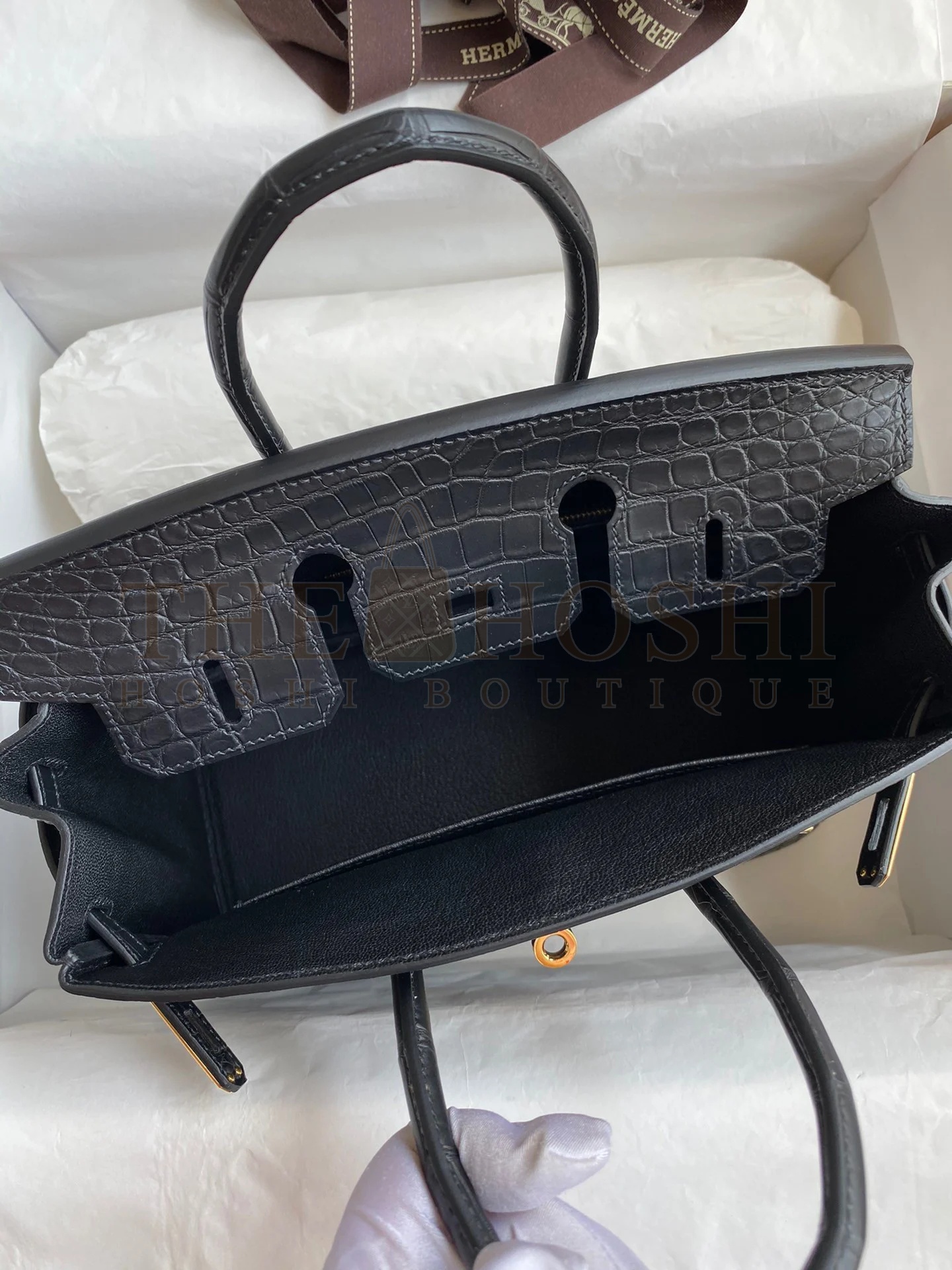 H**me5 Birkin 25 Handmade Bag In Black Crocodile Niloticus Matte Skin Master Quality