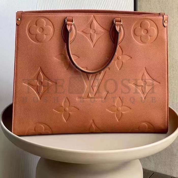 L0vis Vvtt0n LV Women OnTheGO GM Tote Bag Brown Monogram Embossed Leather Master Quality