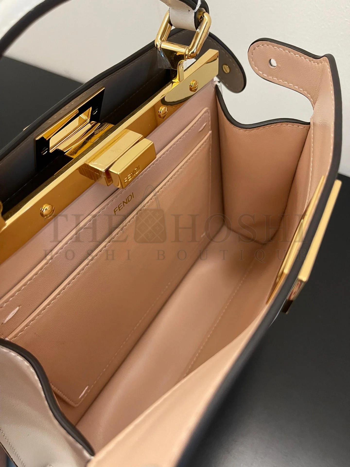 F**di Peekaboo ISeeU Small Bag In White Calfskin Master Quality