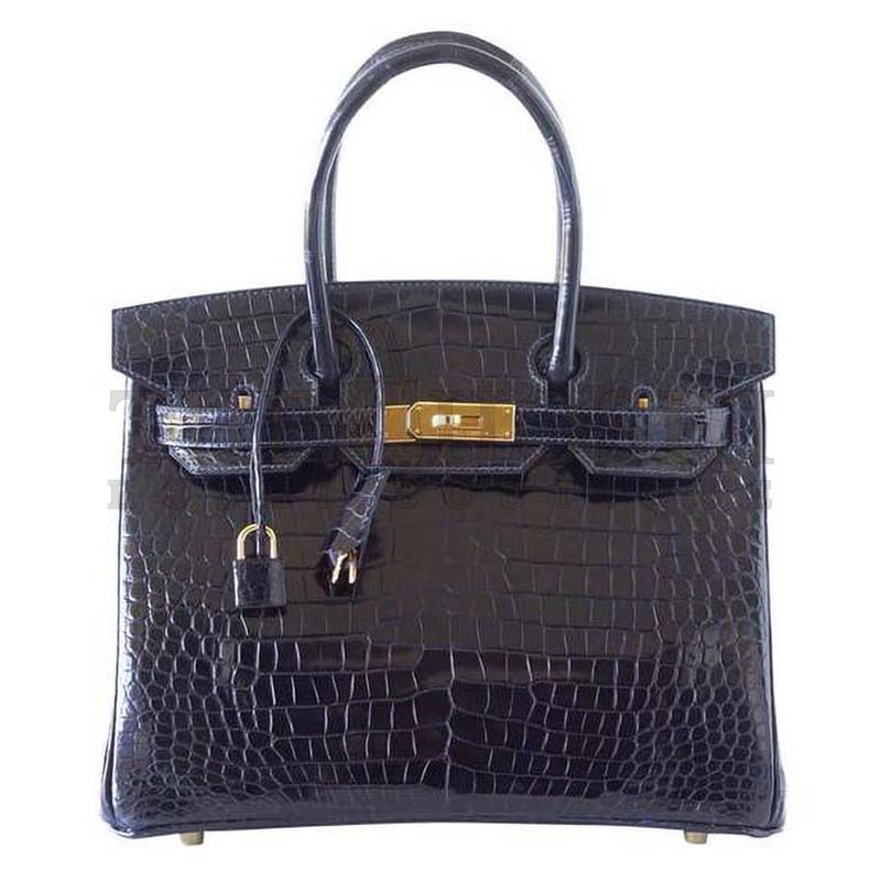 H**me5 Birkin 30 Bag in Alligator Leather with Gold Hardware Master Quality