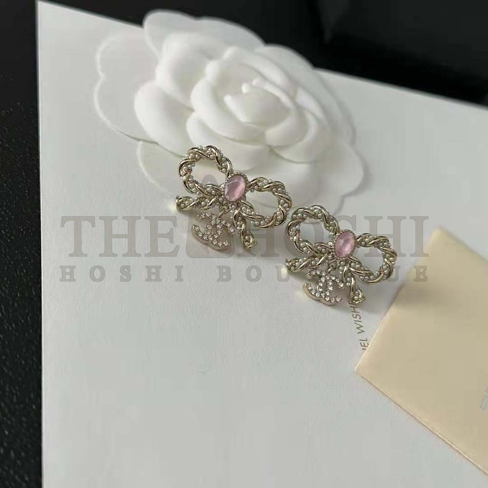 Ch**el Women Stud Earrings in Metal Glass Pearls and Strass Master Quality