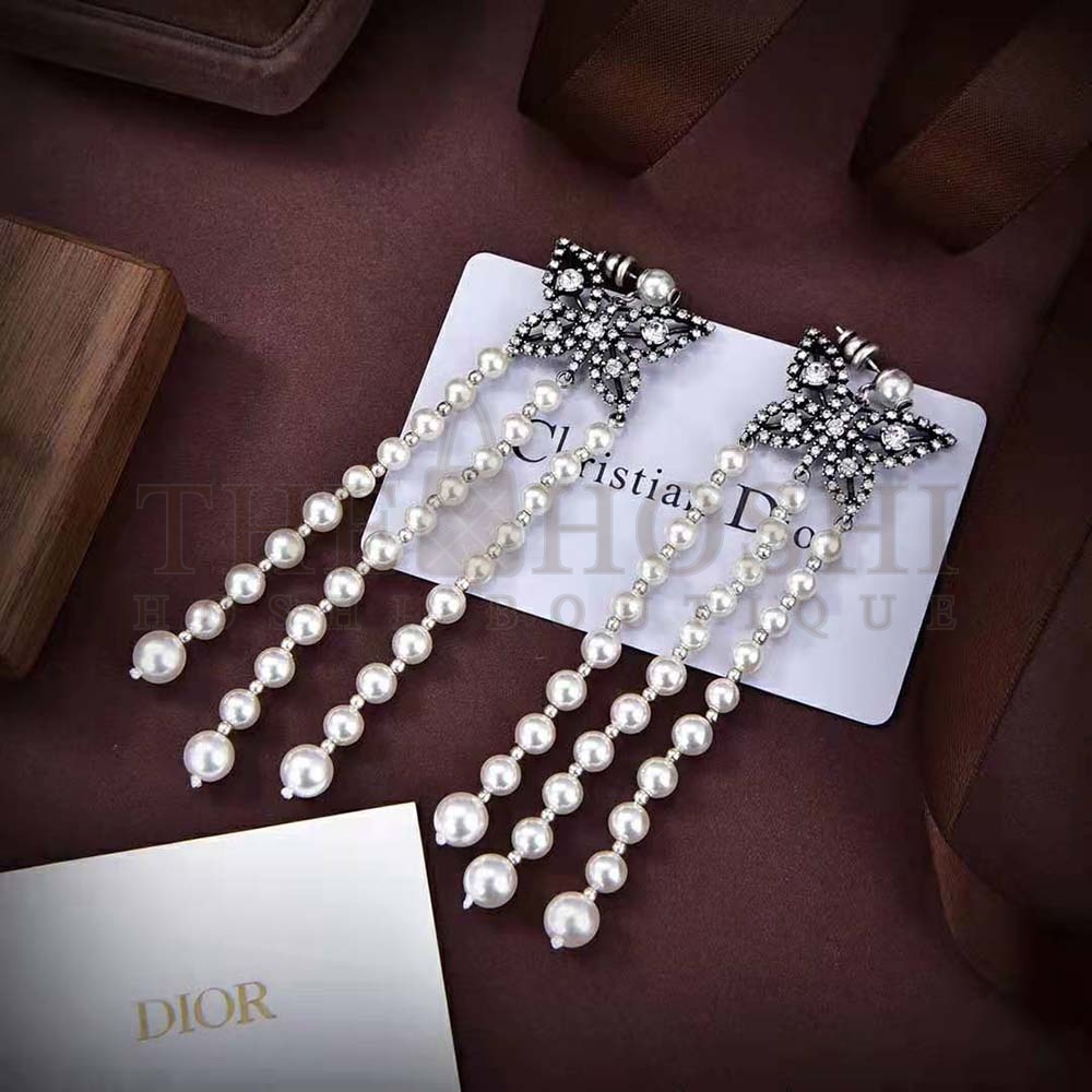D10r Women Papillon De Nuit Earrings Antique Silver-Finish Metal Master Quality