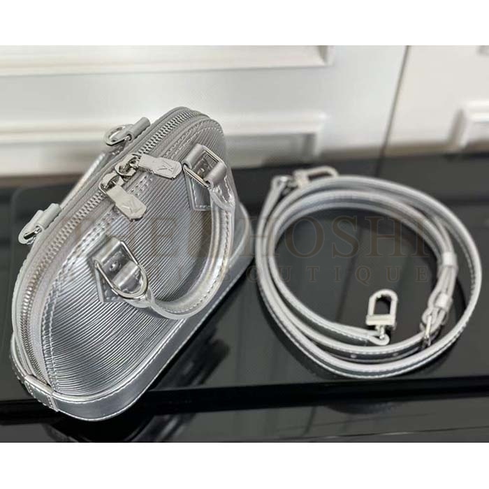 L0vis Vvtt0n LV Women Nano Alma Handbag Silver Epi Grained Cowhide Leather Master Quality