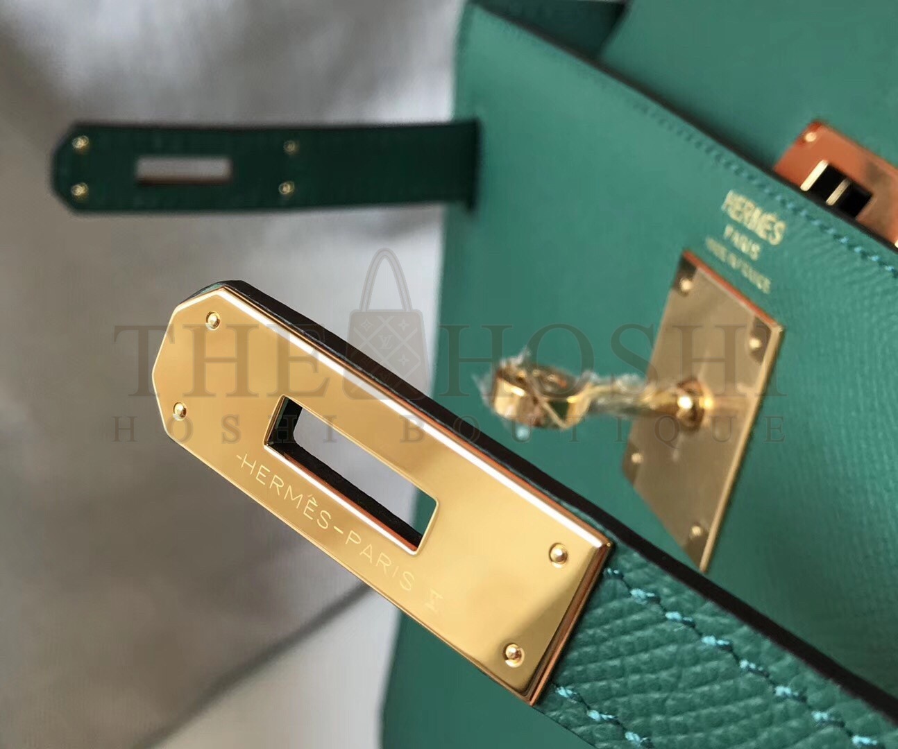 H**me5 Malachite Epsom Kelly 32cm Sellier Bag Master Quality