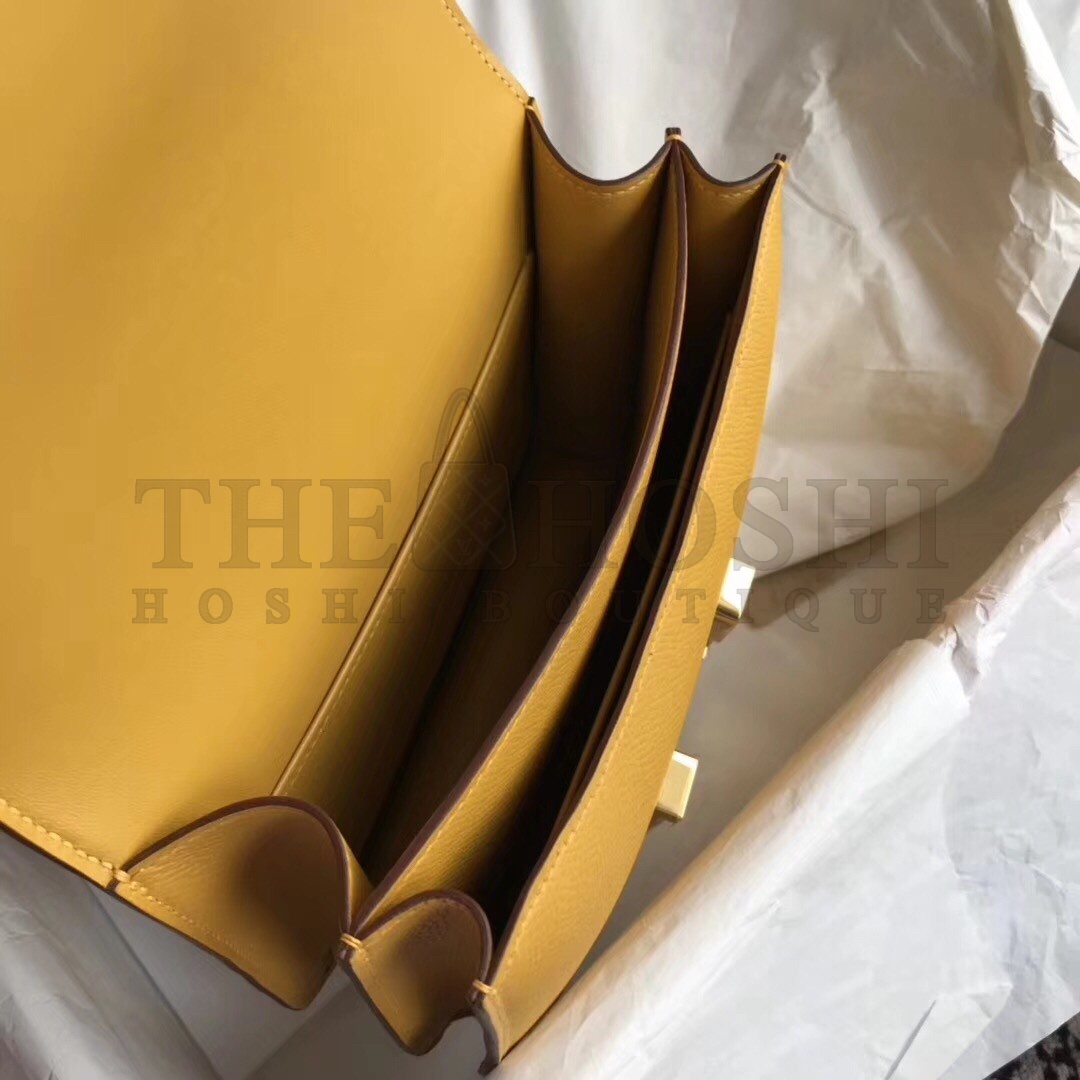 H**me5 Epsom Constance 24cm Jaune Handmade Bag Master Quality