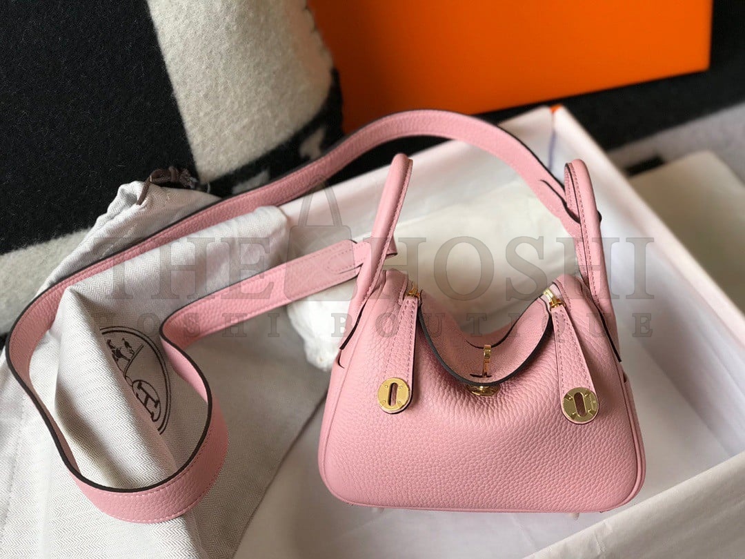 H**me5 Lindy Mini Bag In Pink Clemence Leather GHW Master Quality