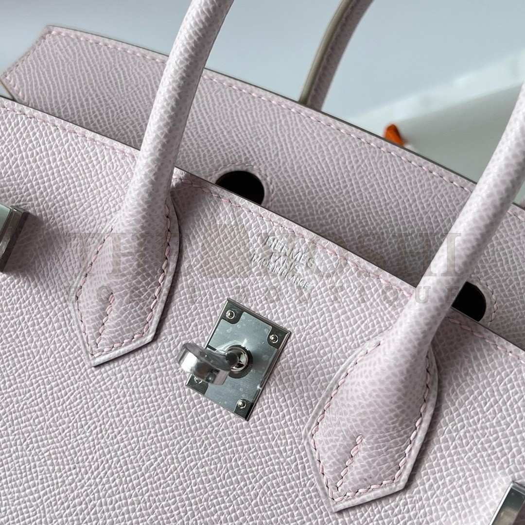 H**me5 Birkin 25 Sellier Handmade Bag In Mauve Pale Epsom Calfskin Master Quality