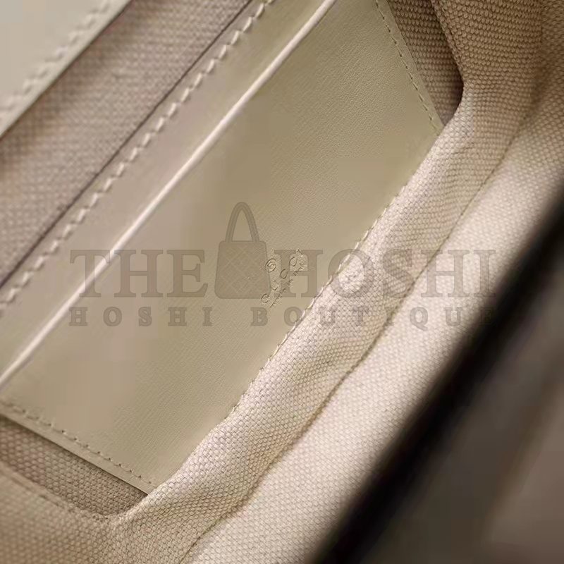 Gvc*1 Women Bamboo 1947 Mini Top Handle Bag White Leather Bamboo Hardware Master Quality