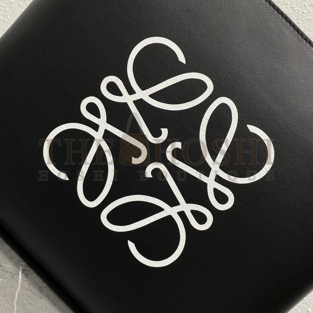 L0ew* Small Anagram Tote In Black Calfskin Master Quality