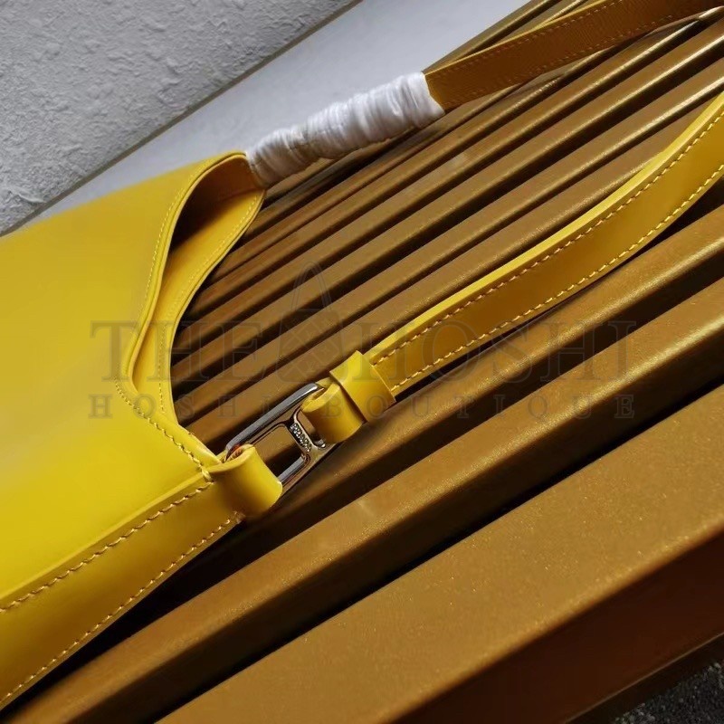 Pra*a Cleo Shoulder Small Bag In Yellow Brushed Leather Master Quality