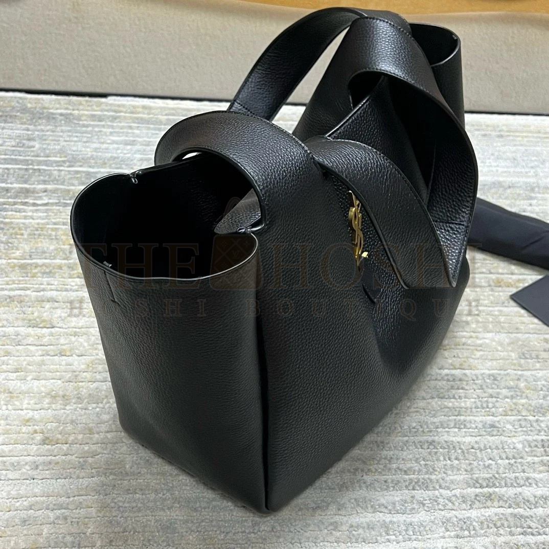 Sa1nt Lau*nt Bea Tote Bag in Black Grained Leather Master Quality