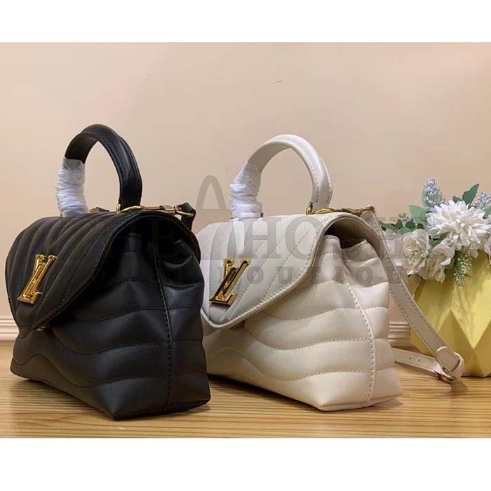 L0vis Vvtt0n LV Women Hold Me Top-Handle Bag Beige Smooth Cowhide Leather Master Quality