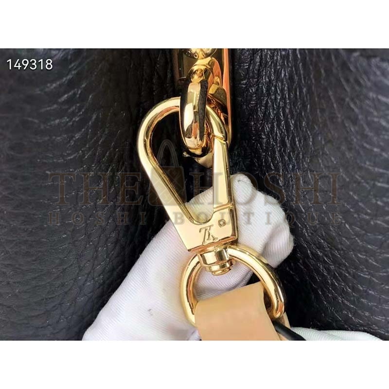 L0vis Vvtt0n LV Women Capucines MM Handbag Black Gold Arizona Taurillon Leather Master Quality