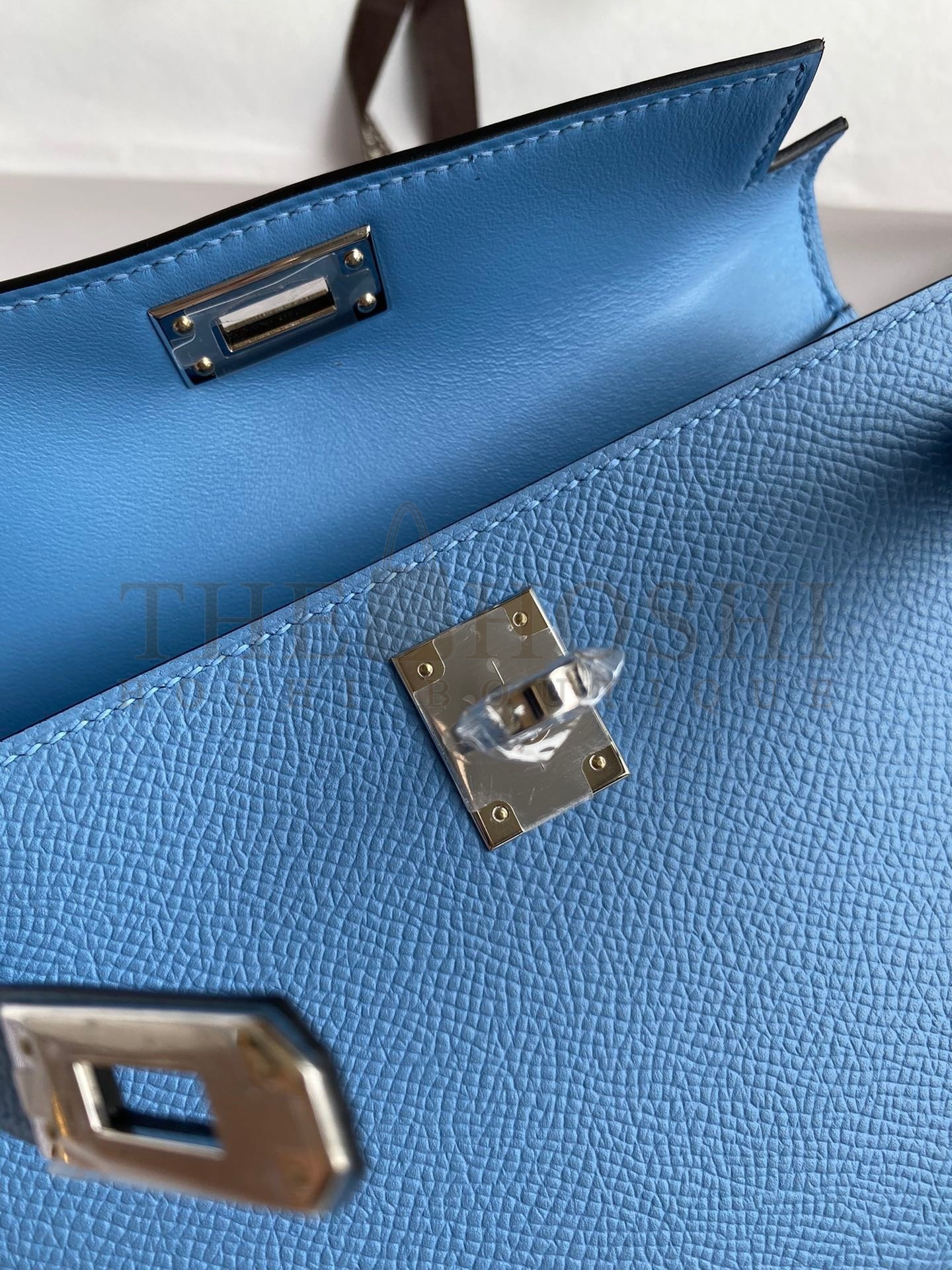 H**me5 Kelly Mini II Sellier Handmade Bag In Blue Paradise Epsom Calfskin Master Quality