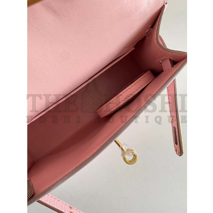 H**me5 Women Mini Kelly 20 Bag Suede Leather Gold Hardware-Pink Master Quality