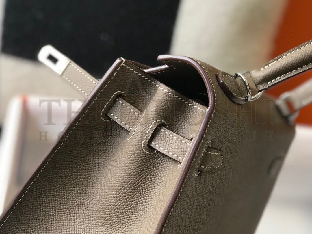 H**me5 Kelly 25cm Sellier Bag in Taupe Epsom Calfskin PHW Master Quality