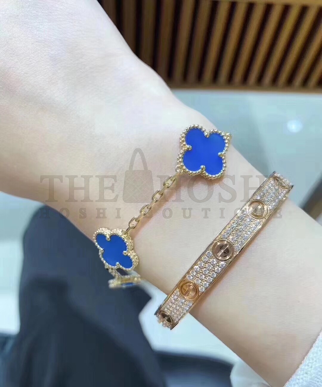 V*n Cl**f&Arpels Agate Clover Bracelet, Vintage Alhambra bracelet, 5 motifs Master Quality