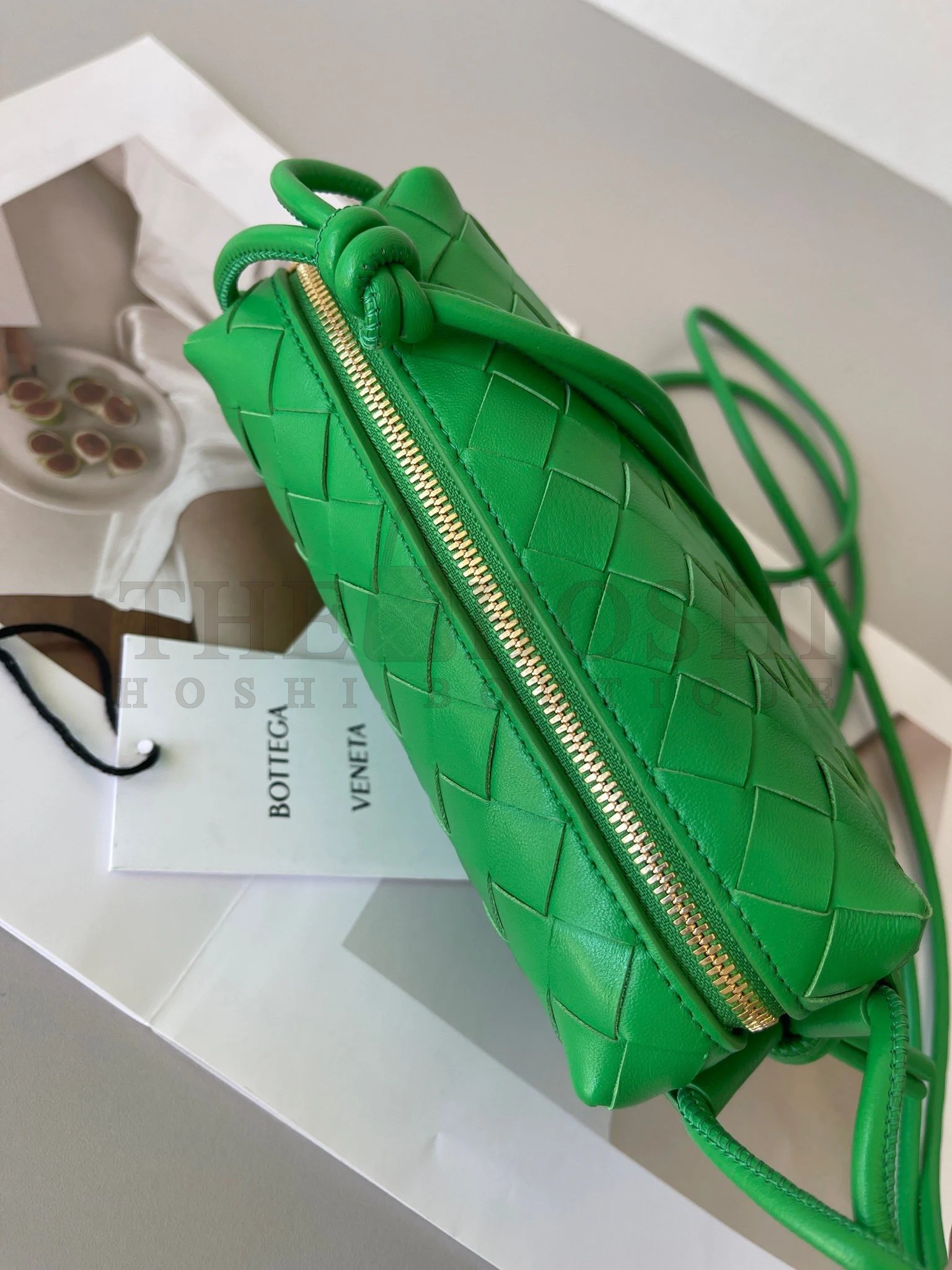 B0tt*ga Ven*ta Loop Mini Bag In Green Intrecciato Lambskin Master Quality
