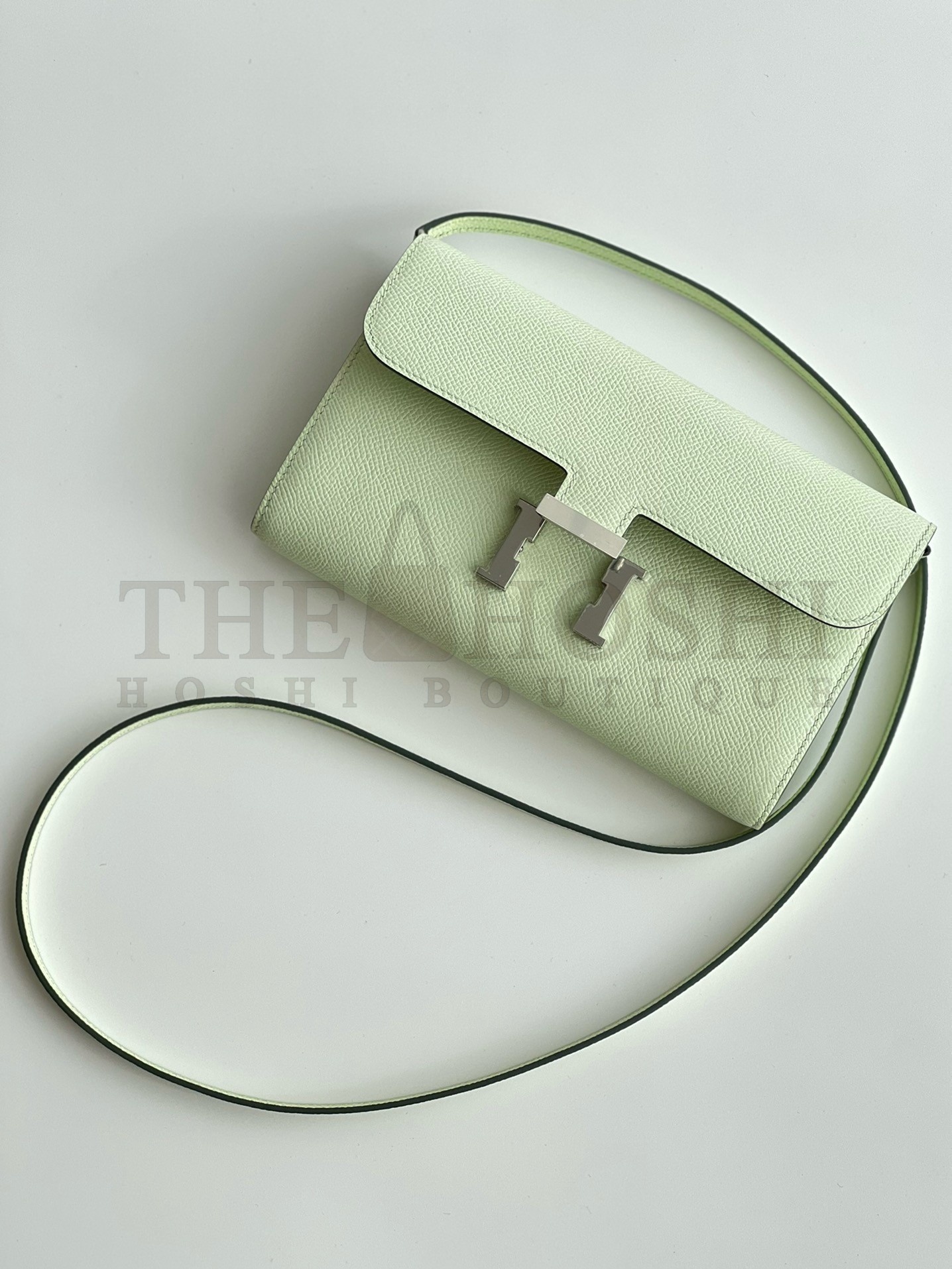 H**me5 Constance To Go Wallet in Vert Fizz Epsom Calfskin Master Quality