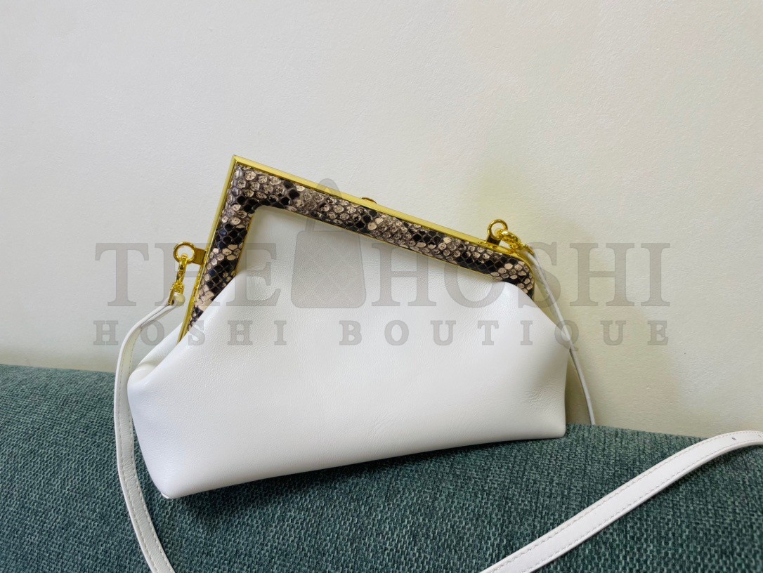 F**di First Small Bag In White Nappa Leather with Python F Master Quality