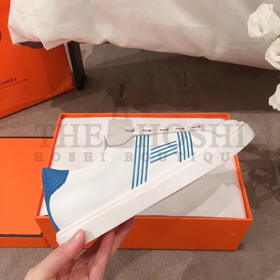 H**me5 Avantage Sneakers In White/Mykonos Calfskin Master Quality