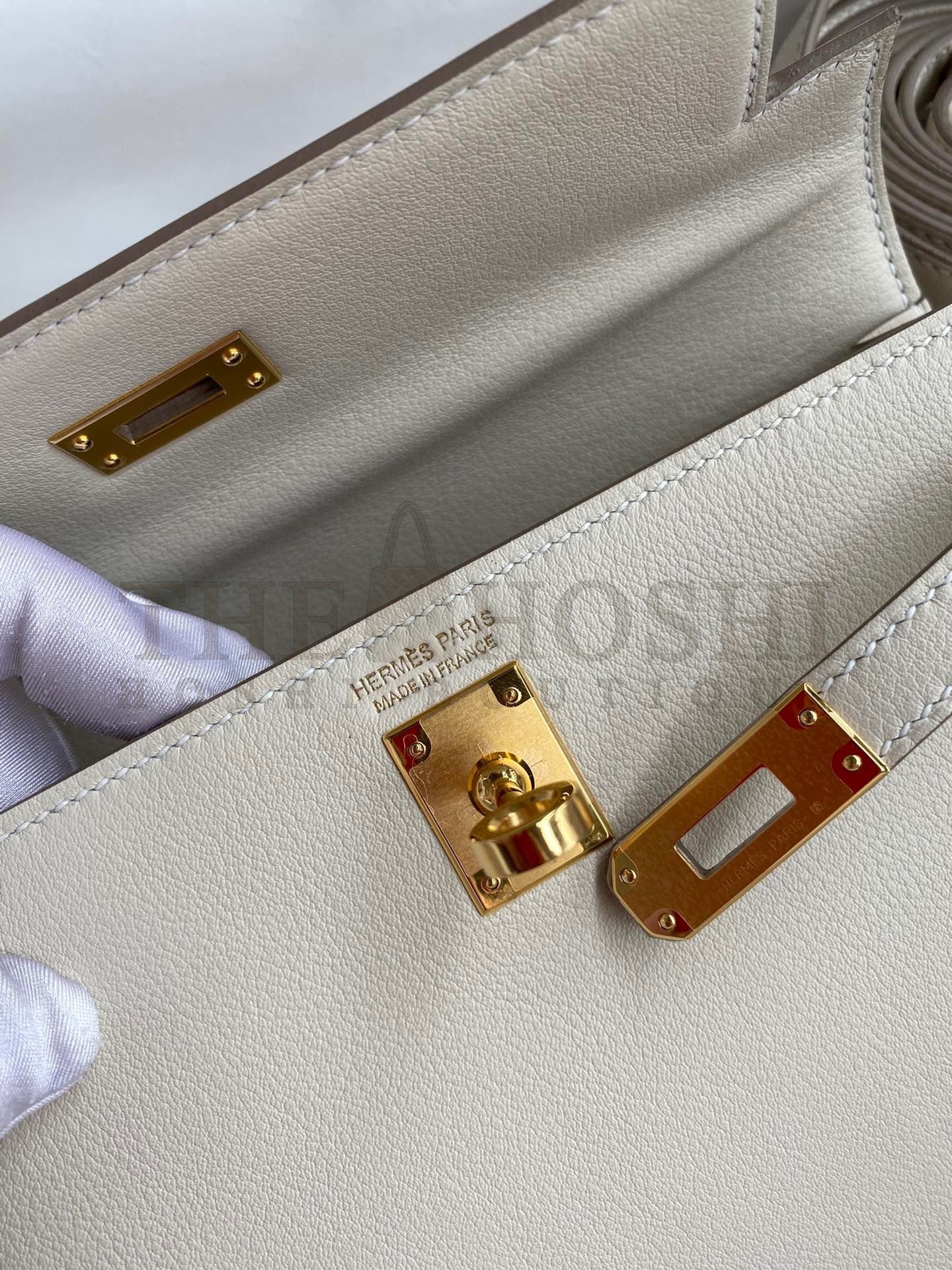 H**me5 Kelly Danse II Handmade Bag In Craie Evercolor Calfskin Master Quality