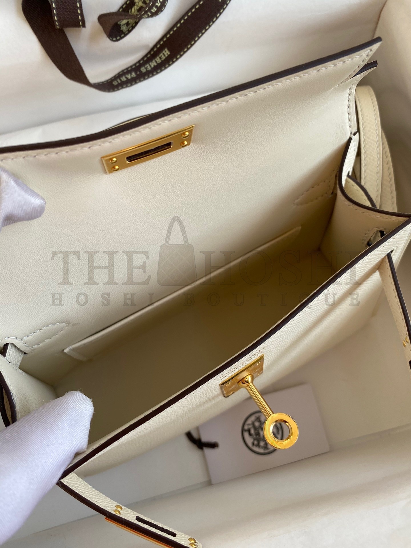 H**me5 Kelly Mini II Sellier Handmade Bag In Nata Epsom Calfskin Master Quality