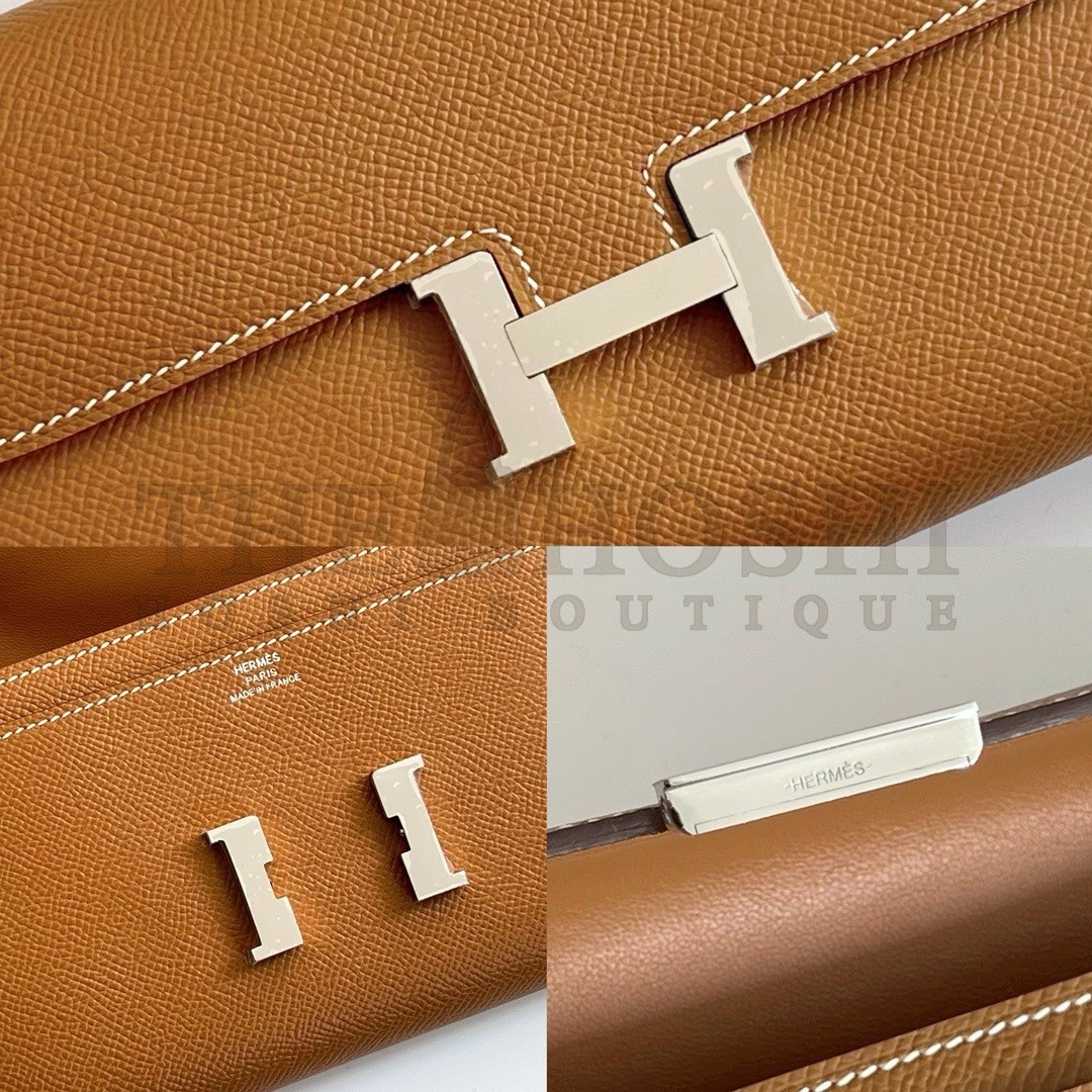 H**me5 Constance To Go Wallet in Gold Epsom Calfskin Master Quality