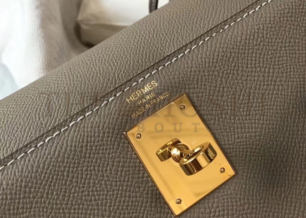 H**me5 Gris Asphalt Epsom Kelly 25cm Sellier Bag GHW Master Quality