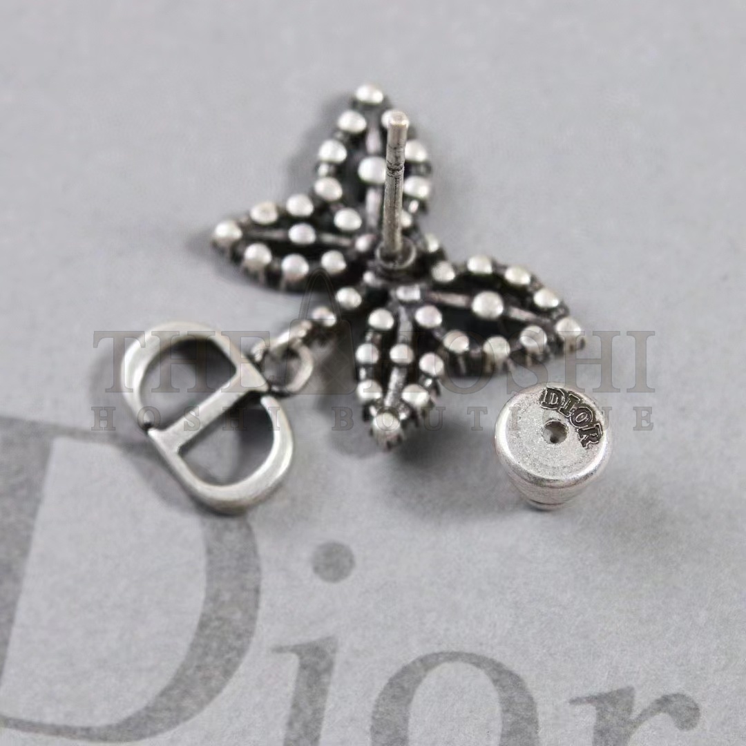 D10r Women CD Papillon De Nuit Earrings Silver Metal Pearls Master Quality