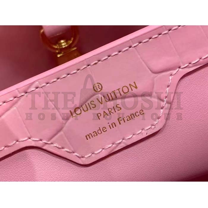 L0vis Vvtt0n LV Women Capucines MM Handbag Pink Crocodilien Brillant Savoir Faire Master Quality