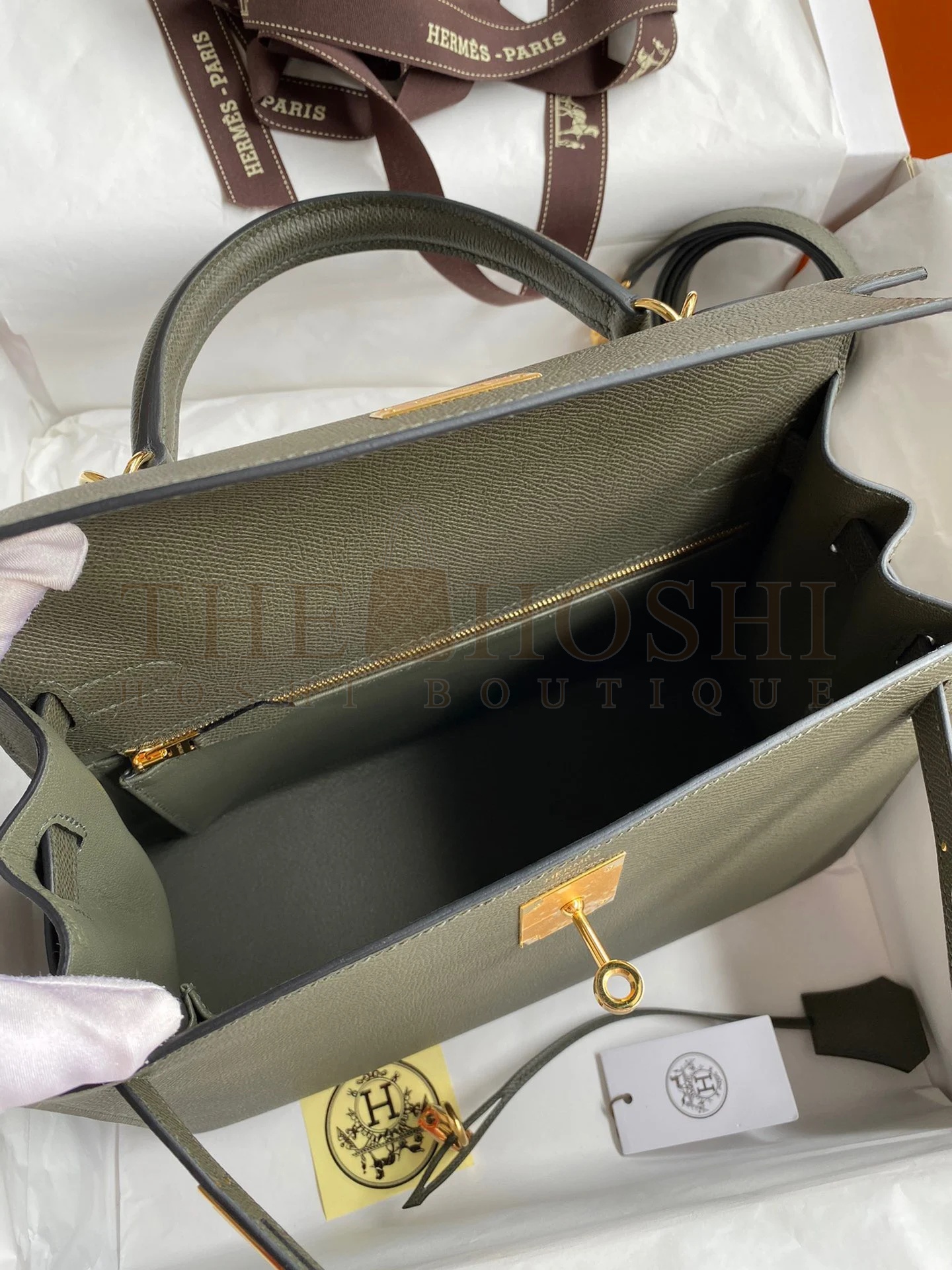 H**me5 Kelly Sellier 28 Handmade Bag In Vert De Gris Epsom Calfskin Master Quality