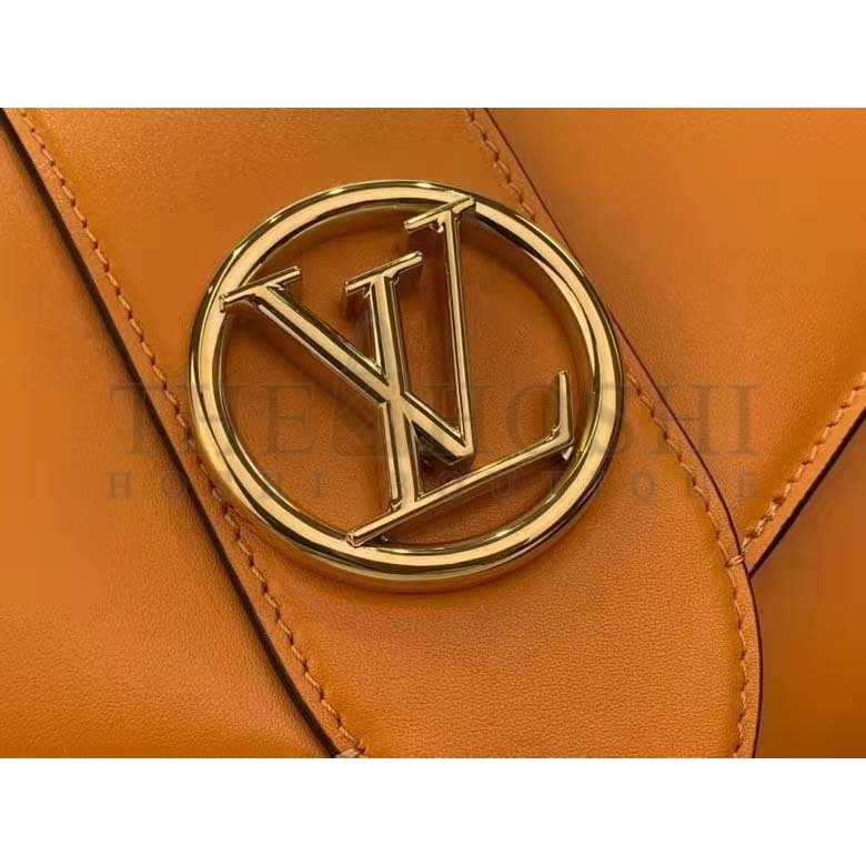 L0vis Vvtt0n LV Women Pont 9 Soft PM Handbag Yellow Grained Calfskin Cowhide Master Quality