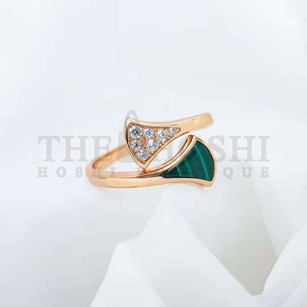 Bv1g*ai Women Divas Dream 18 KT Rose Gold Ring Master Quality