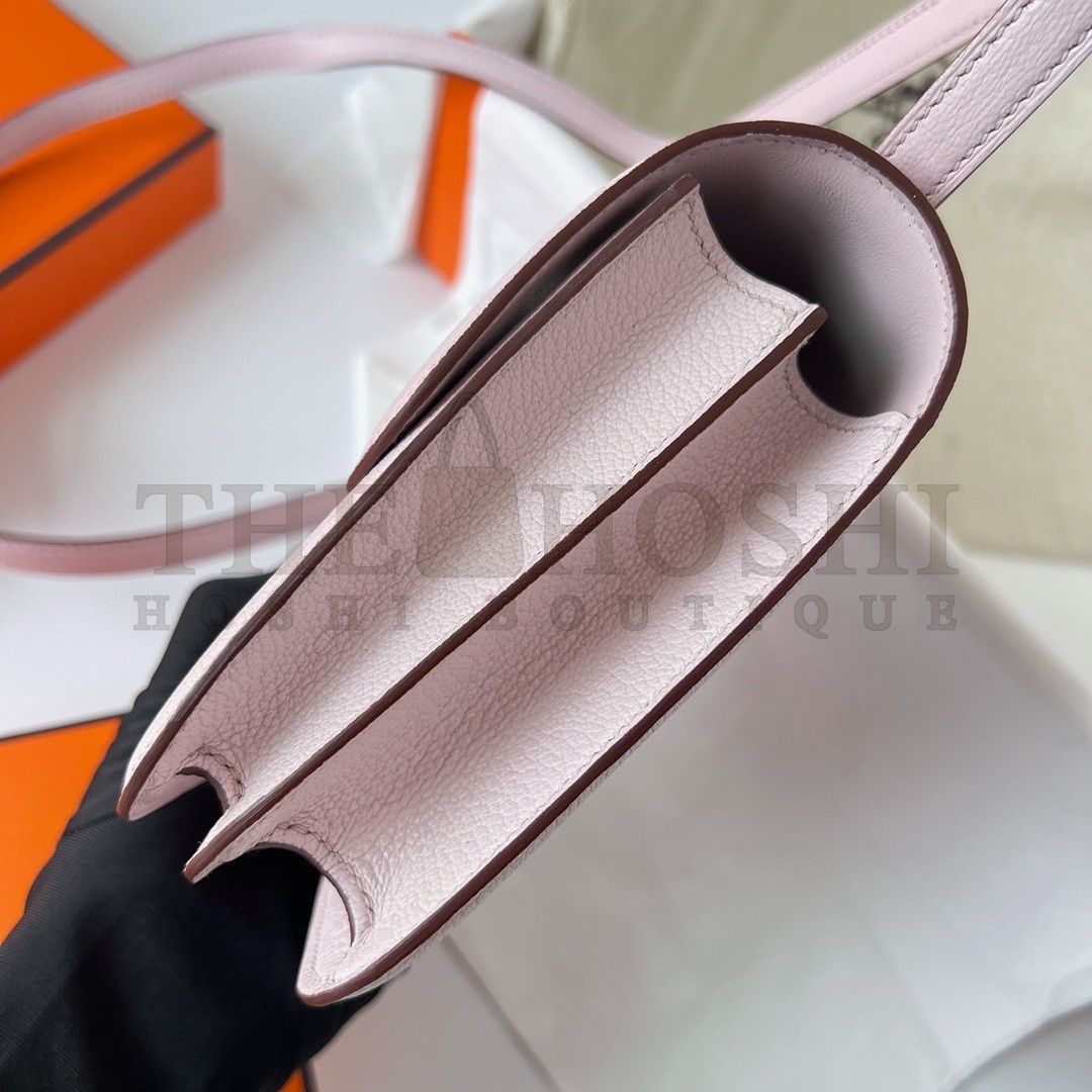 H**me5 Constance 1-18 Mirror Bag In Mauve Pale Chevre Mysore Leather Master Quality