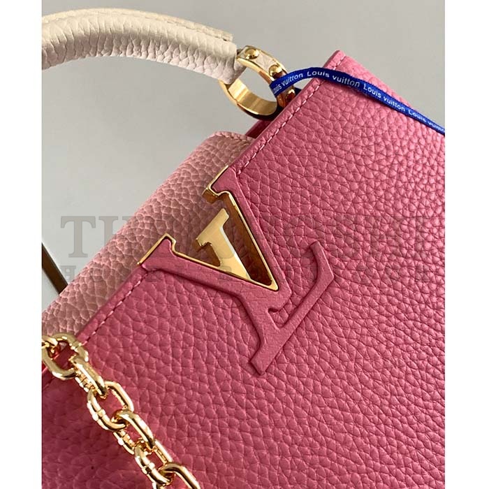 L0vis Vvtt0n LV Women Capucines Mini Handbag Rose Chamallow Pink Taurillon Leather Master Quality