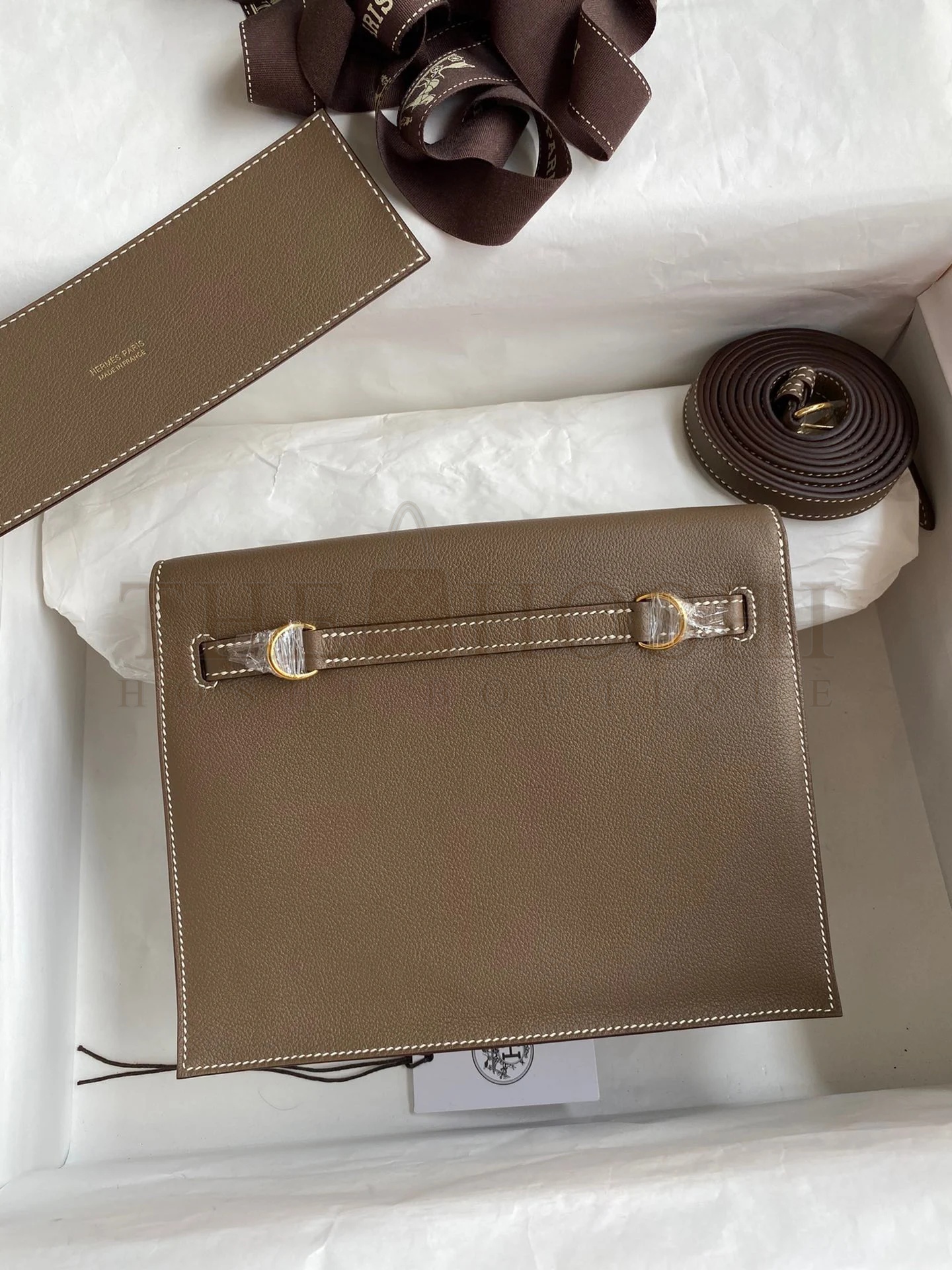 H**me5 Kelly Danse II Handmade Bag In Taupe Evercolor Calfskin Master Quality