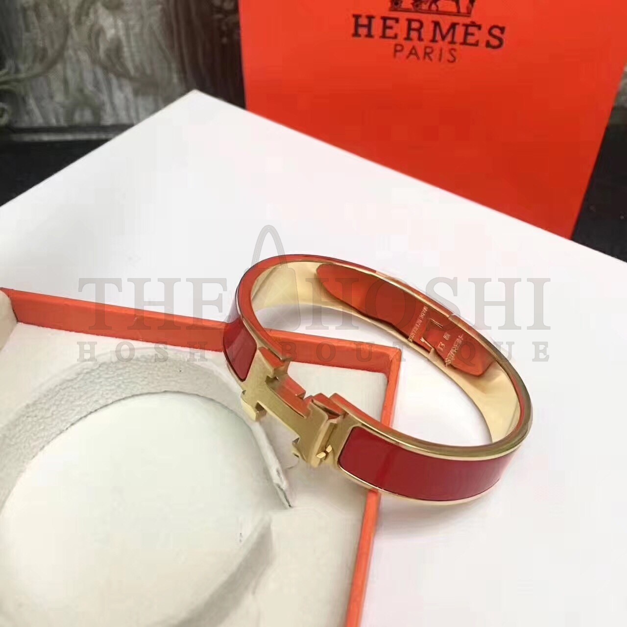 H**me5 Red Enamel Clic H PM Bracelet Master Quality