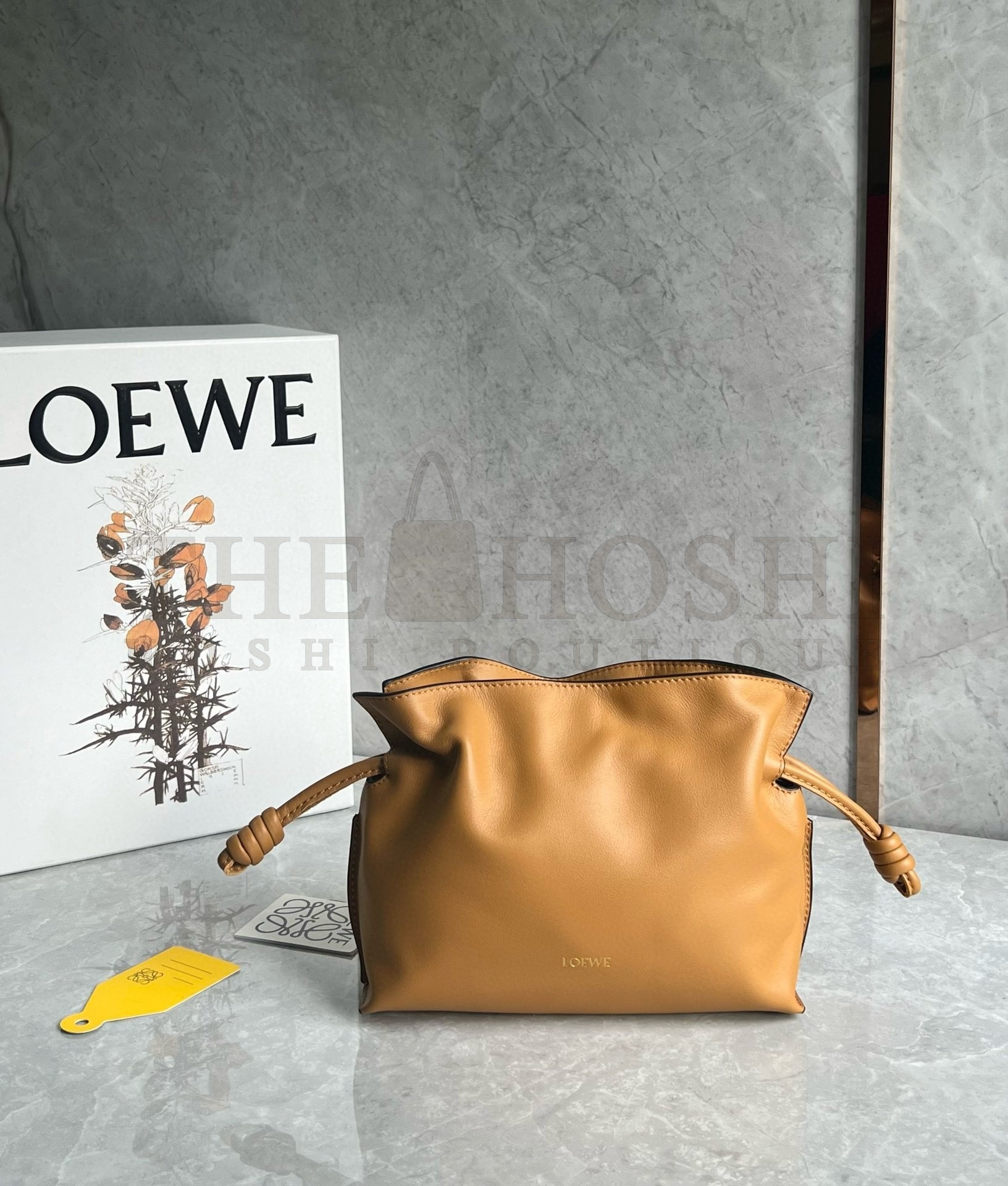 L0ew* Mini Flamenco Clutch Bag in Warm Desert Nappa Calfskin Master Quality