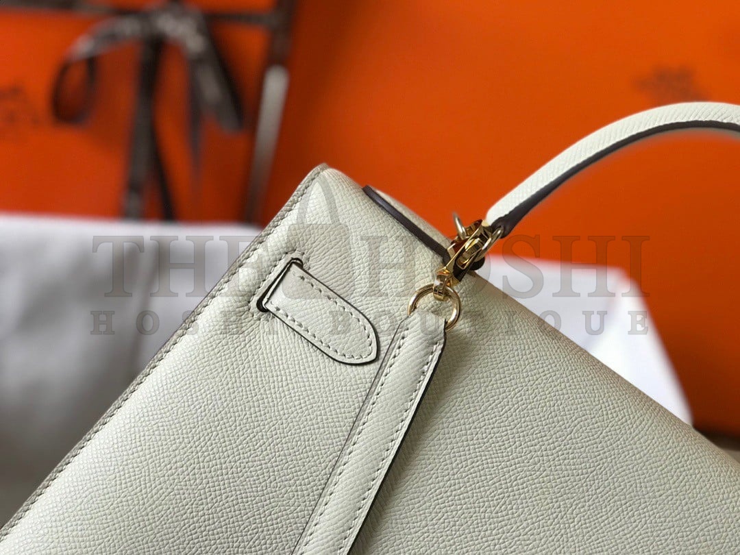 H**me5 Kelly 25cm Sellier Bag in Craie Epsom Calfskin GHW Master Quality