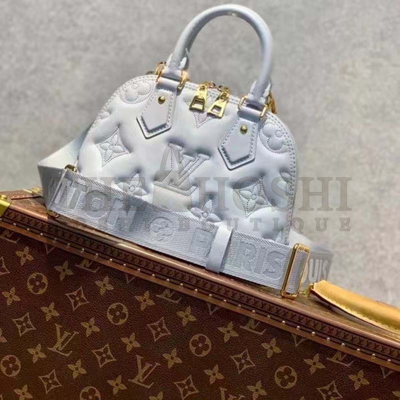 L0vis Vvtt0n LV Women Alma BB Handbag Blue Quilted Embroidered Smooth Calf Master Quality