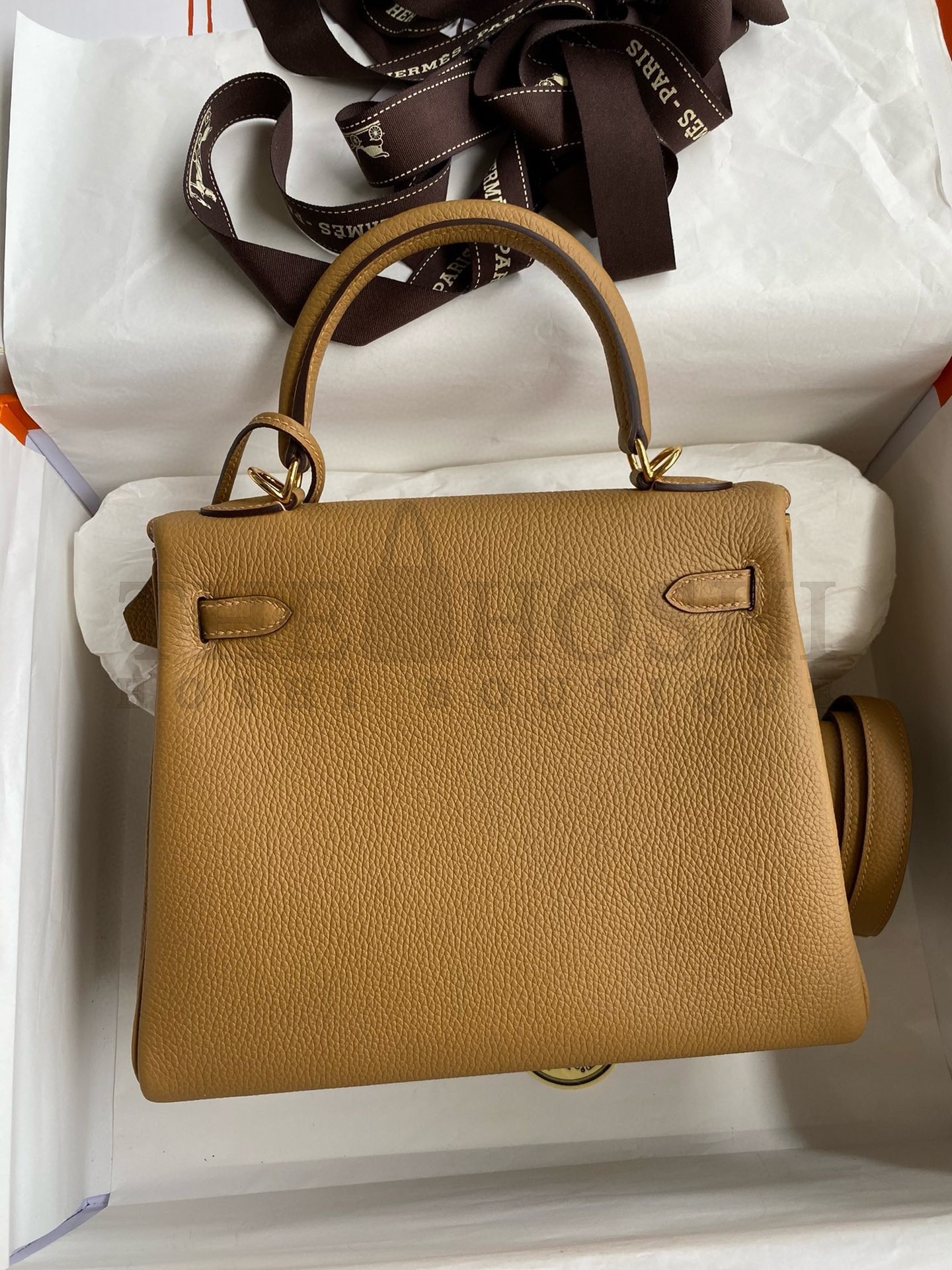 H**me5 Kelly Retourne 25 Handmade Bag In Biscuit Clemence Leather Master Quality