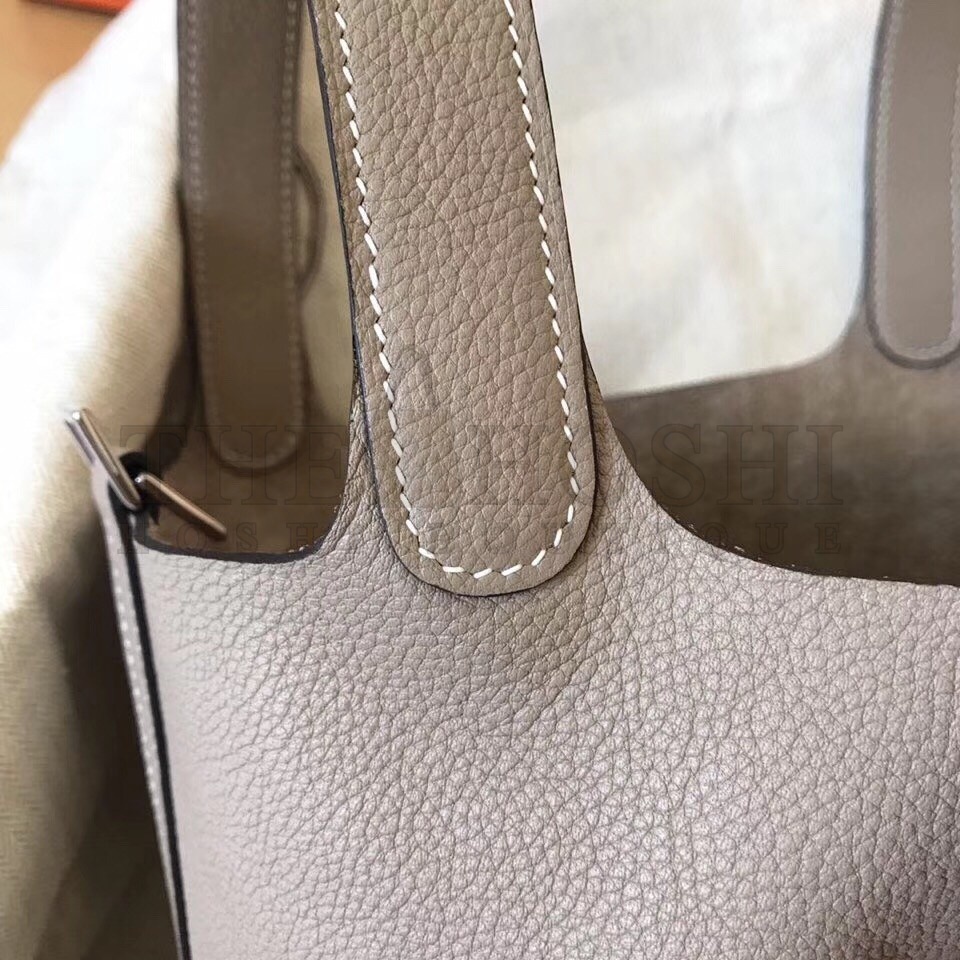 H**me5 Tourterelle Picotin Lock PM 18cm Handmade Bag Master Quality