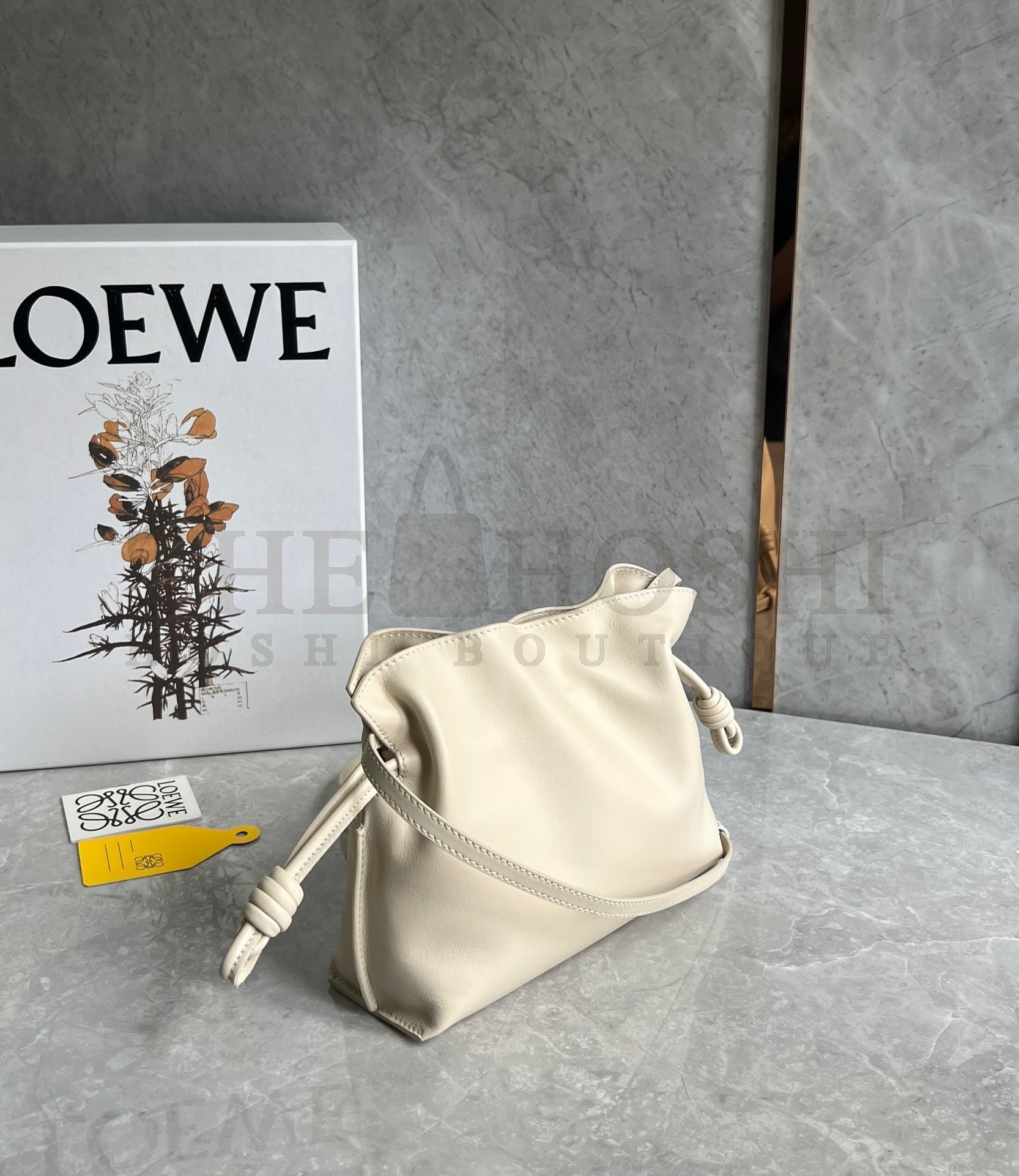 L0ew* Mini Flamenco Clutch Bag In Angora Calfskin Master Quality