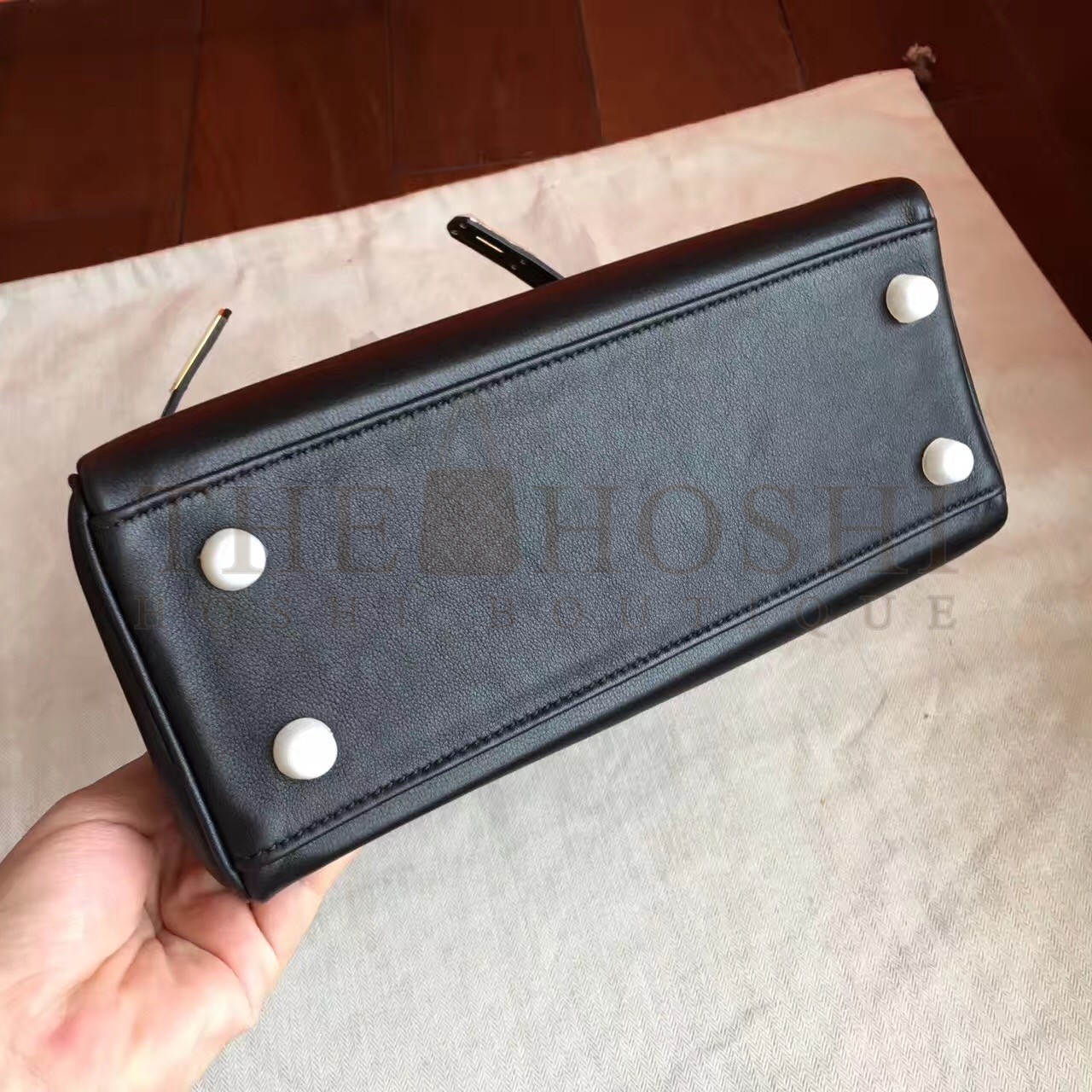 H**me5 Swift Kelly 25cm Retourne Handmade Black Bag Master Quality