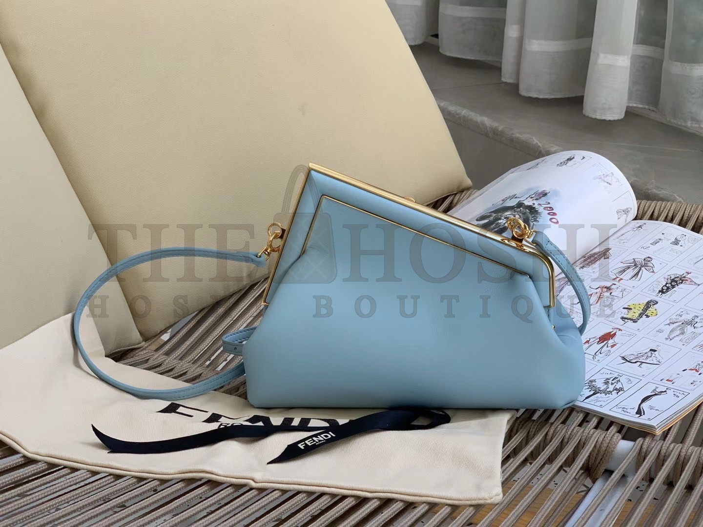 F**di First Small Bag In Light Blue Nappa Leather Master Quality