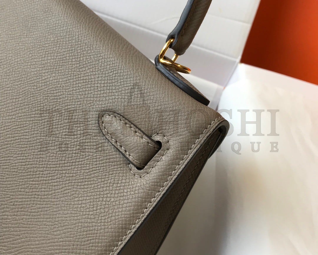 H**me5 Kelly 28cm Sellier Bag in Gris Asphalt Epsom Calfskin GHW Master Quality