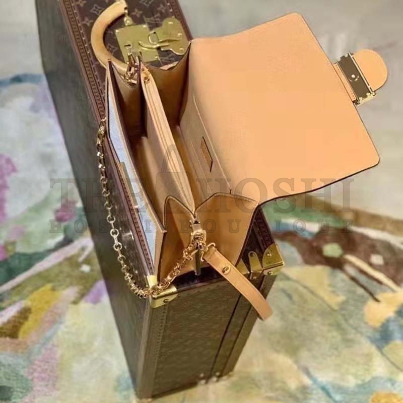 L0vis Vvtt0n LV Women Dauphine MM Handbag Ecru Caramel Since 1854 Jacquard Master Quality